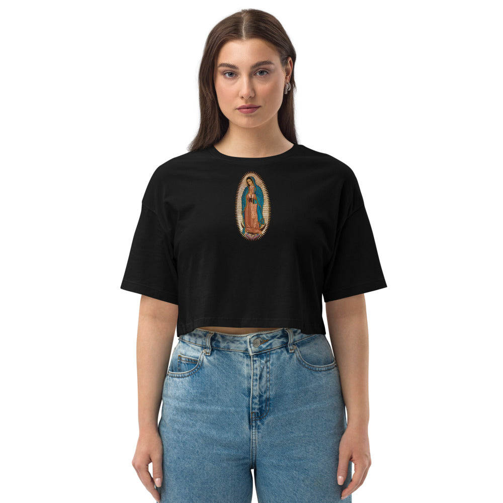 Virgencita Loose drop shoulder crop top