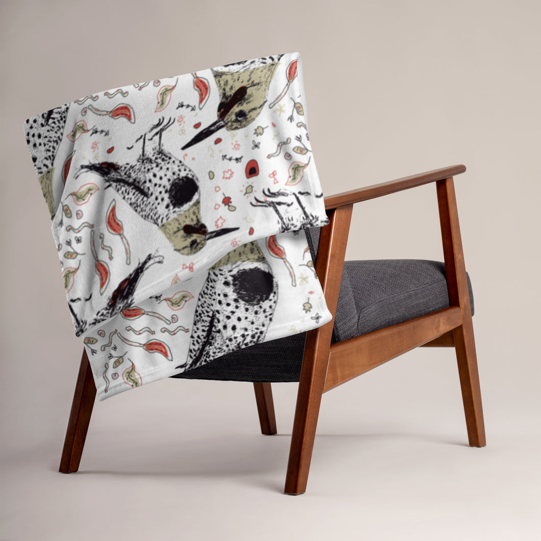 Woodpecker Throw Blanket